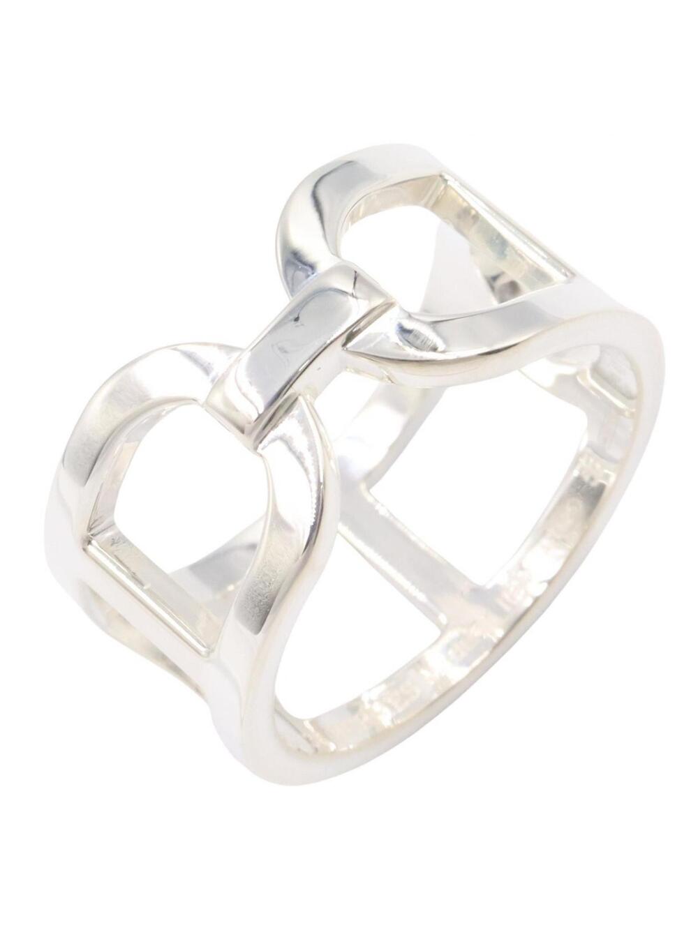 Hermes Ever Mm Ring Silver Used Women #377031H10B